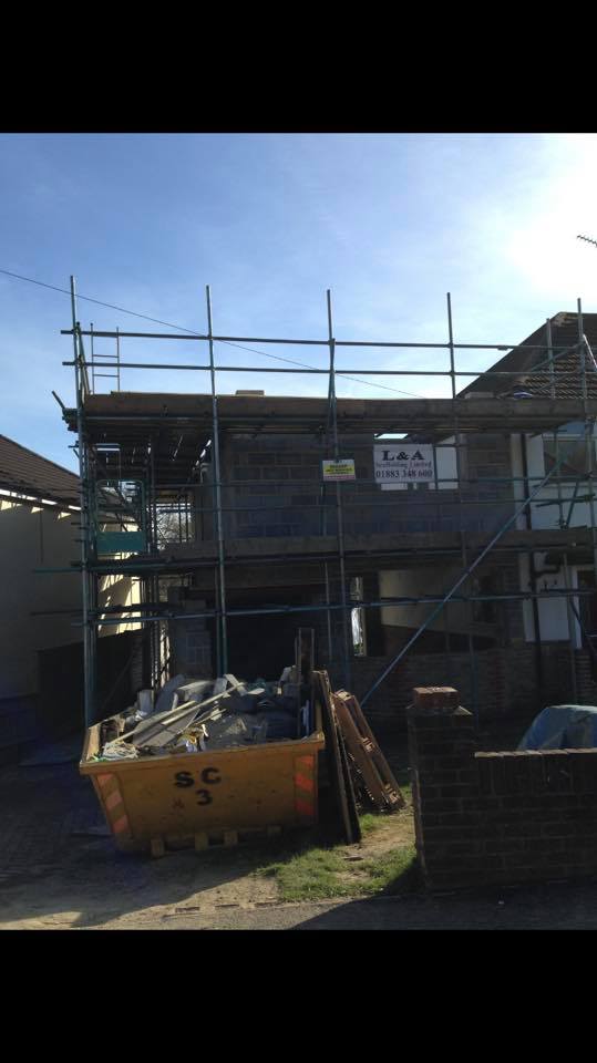 double storey side extension in Fetcham
